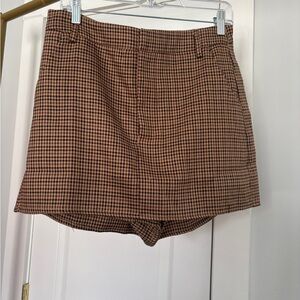 Entro Brown Checkered Skirt